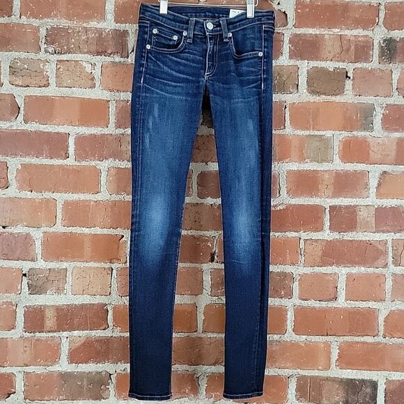 Rag & Bone Women's Skinny Low Rise Blue Denim Jeans in Kensington 24 | Girl's 12 - Picture 2 of 16